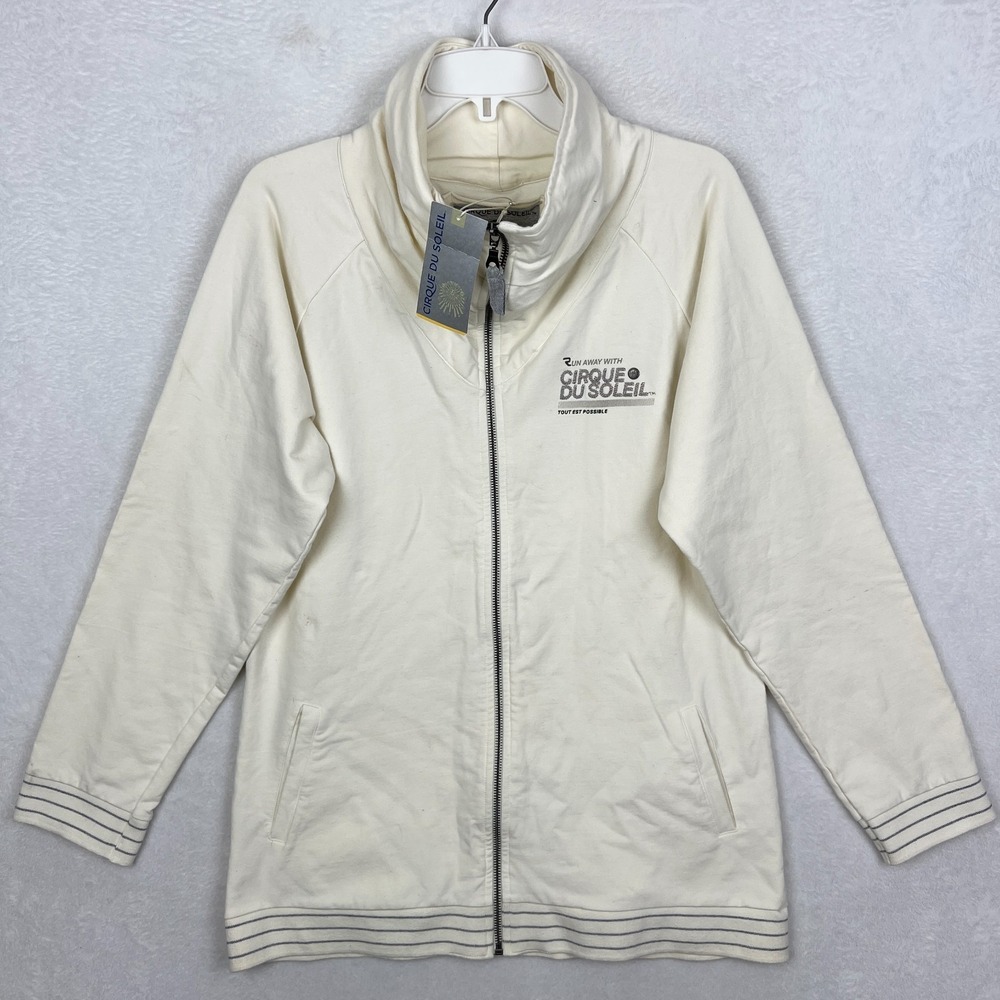 Cirque Du Soleil Full Zip‎ Jacket Mens XL New Sweater Beige Tout Est Possible